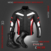 (Red)6 Packs design Jacket with High Ankle Touring Boots